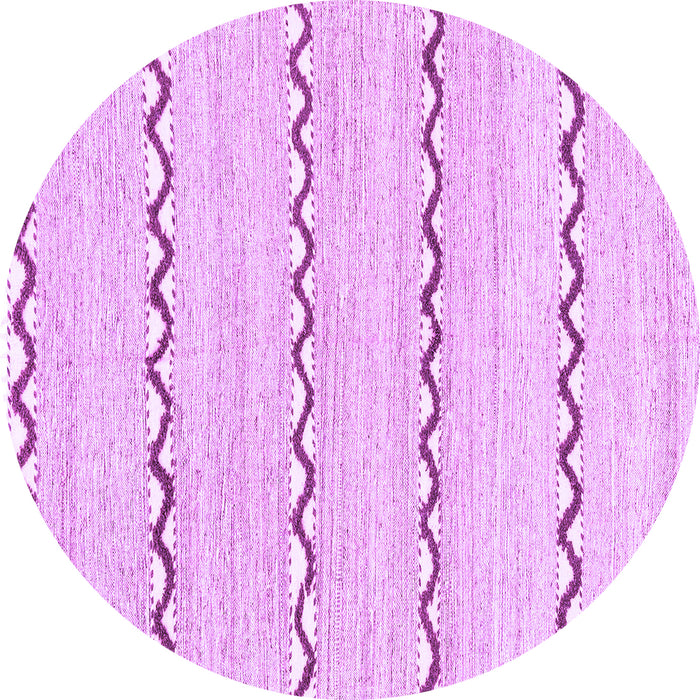 Round Machine Washable Solid Purple Modern Area Rugs, wshabs3062pur