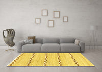 Machine Washable Solid Yellow Modern Rug, wshabs3062yw