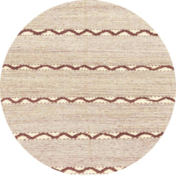 Round Abstract Light Copper Gold Solid Rug, abs3062
