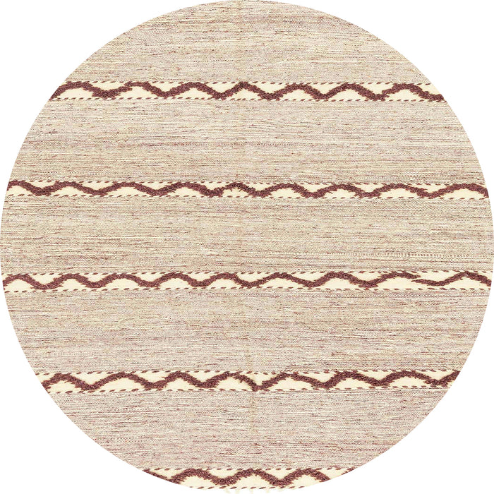 Round Abstract Light Copper Gold Solid Rug, abs3062