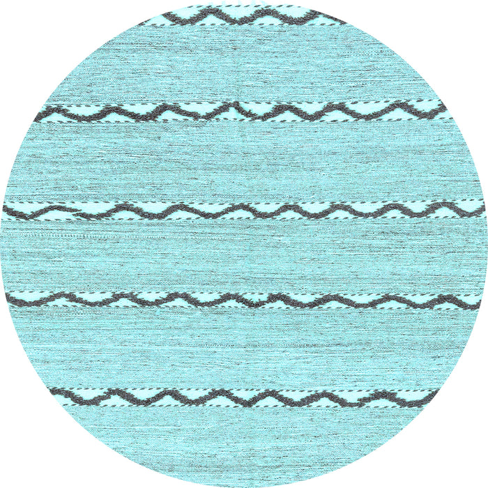 Round Solid Light Blue Modern Rug, abs3062lblu
