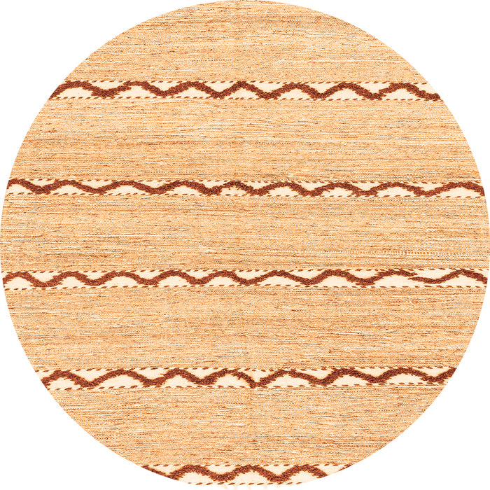 Round Solid Orange Modern Rug, abs3062org
