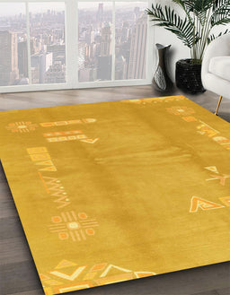 Abstract Orange Modern Rug in Family Room, abs3063