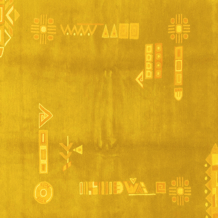 Square Abstract Yellow Modern Rug, abs3063yw