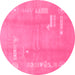 Round Abstract Pink Modern Rug, abs3063pnk