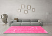 Machine Washable Abstract Pink Modern Rug in a Living Room, wshabs3063pnk