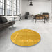 Round Abstract Orange Modern Rug in a Office, abs3063