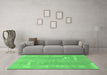 Machine Washable Abstract Emerald Green Modern Area Rugs in a Living Room,, wshabs3063emgrn