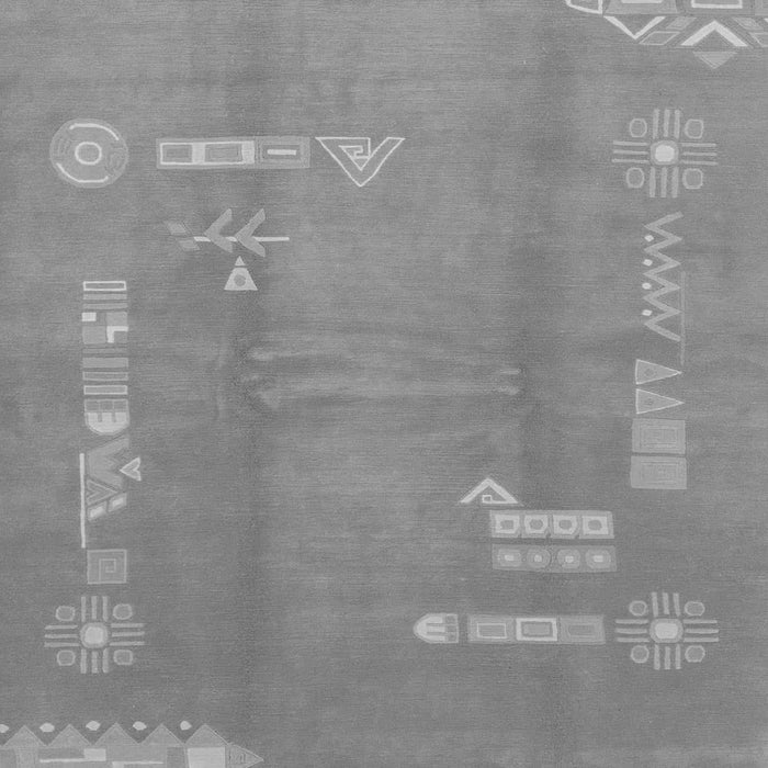 Square Abstract Gray Modern Rug, abs3063gry