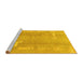 Sideview of Machine Washable Abstract Yellow Modern Rug, wshabs3063yw