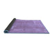 Sideview of Abstract Blue Modern Rug, abs3063blu