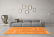 Machine Washable Abstract Orange Modern Area Rugs in a Living Room, wshabs3063org