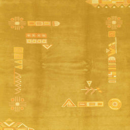 Square Abstract Orange Modern Rug, abs3063