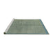 Sideview of Machine Washable Abstract Dark Sea Green Rug, wshabs3064