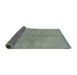 Sideview of Abstract Dark Sea Green Modern Rug, abs3064