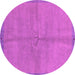 Round Machine Washable Abstract Pink Modern Rug, wshabs3064pnk