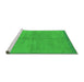 Sideview of Machine Washable Abstract Green Modern Area Rugs, wshabs3064grn