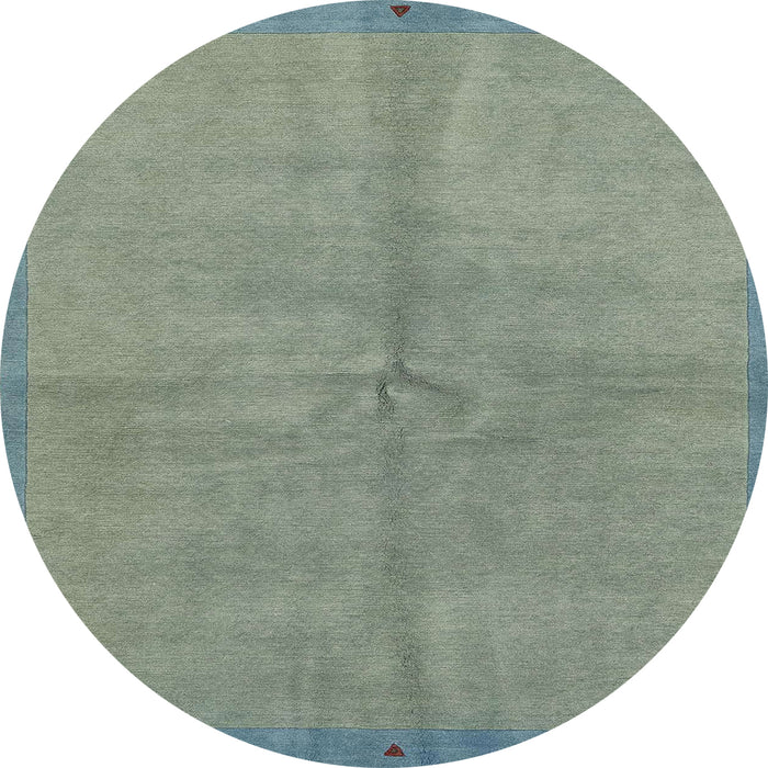 Round Machine Washable Abstract Dark Sea Green Rug, wshabs3064