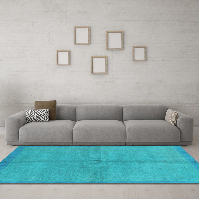 Machine Washable Abstract Light Blue Modern Rug in a Living Room, wshabs3064lblu