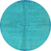 Round Machine Washable Abstract Light Blue Modern Rug, wshabs3064lblu