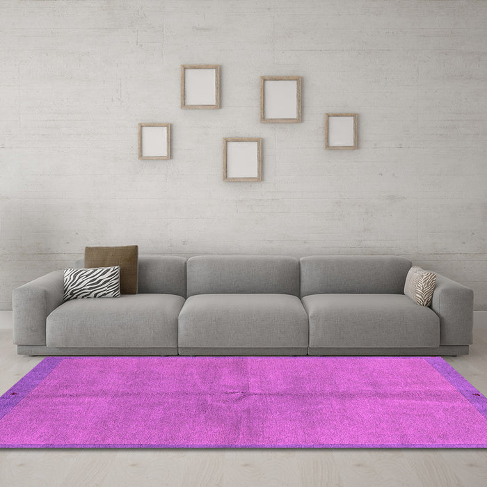 Machine Washable Abstract Pink Modern Rug in a Living Room, wshabs3064pnk