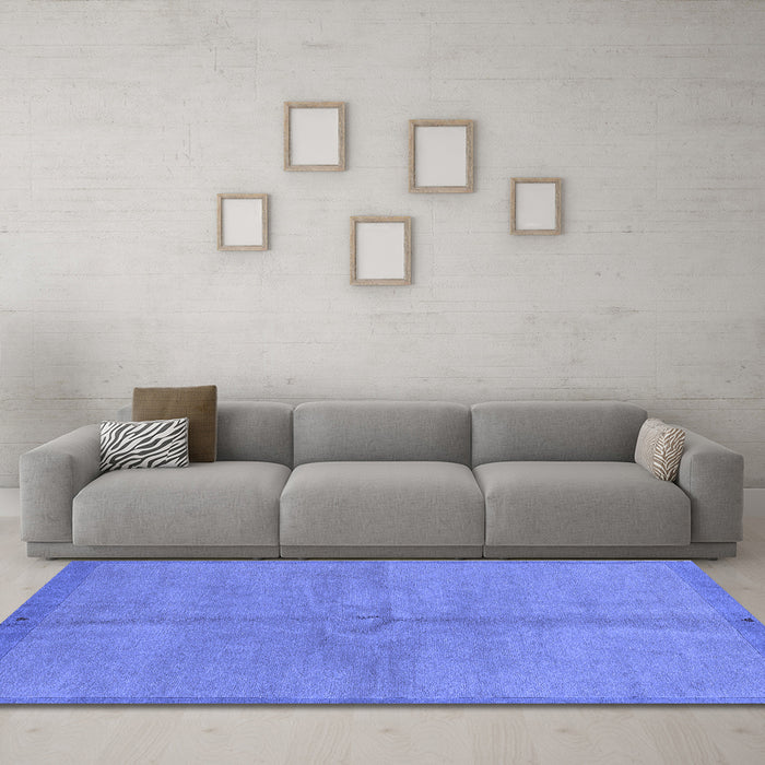 Machine Washable Abstract Blue Modern Rug in a Living Room, wshabs3064blu