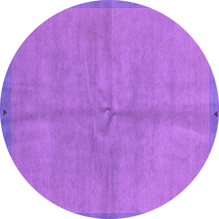 Round Abstract Purple Modern Rug, abs3064pur
