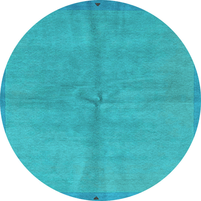 Round Abstract Light Blue Modern Rug, abs3064lblu