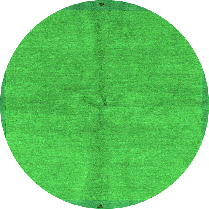 Round Abstract Green Modern Rug, abs3064grn