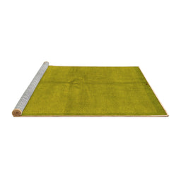 Sideview of Machine Washable Abstract Yellow Modern Rug, wshabs3064yw