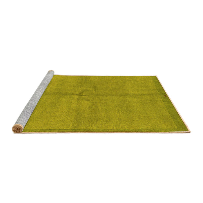 Sideview of Machine Washable Abstract Yellow Modern Rug, wshabs3064yw