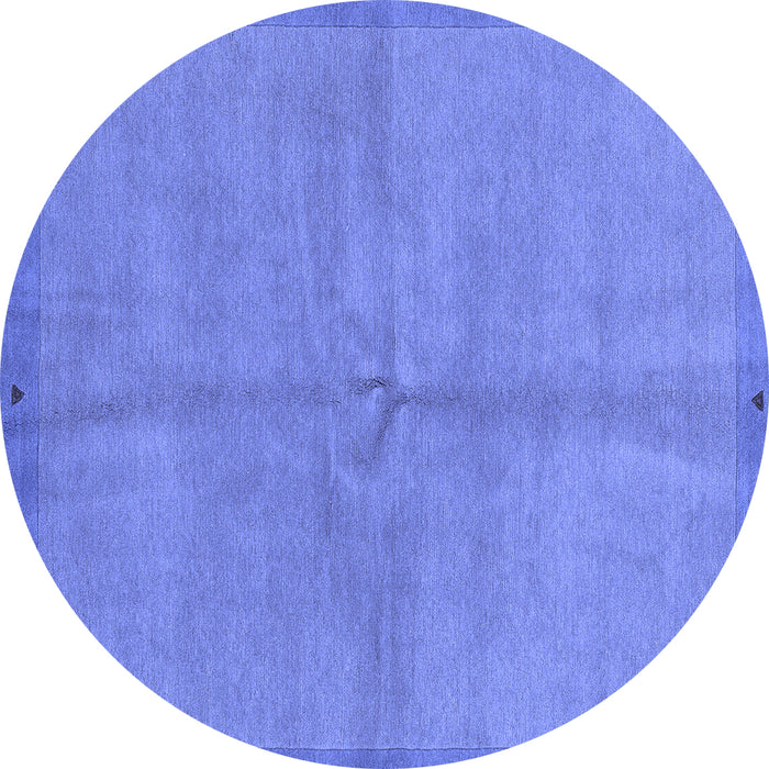 Round Abstract Blue Modern Rug, abs3064blu