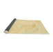 Sideview of Abstract Chrome Gold Yellow Modern Rug, abs3065