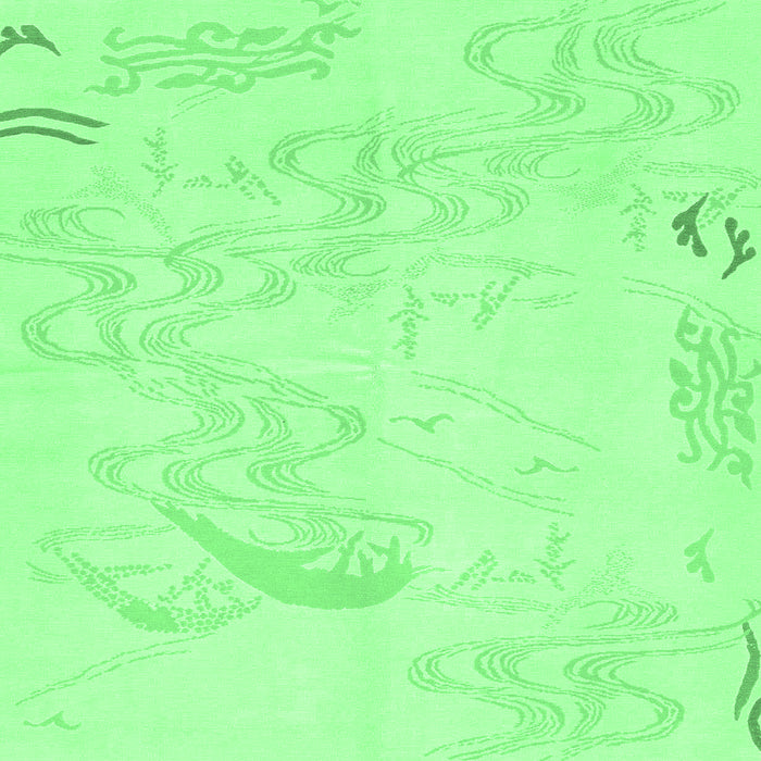 Square Abstract Emerald Green Modern Rug, abs3065emgrn