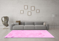 Machine Washable Abstract Pink Modern Rug, wshabs3065pnk