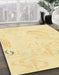 Abstract Chrome Gold Yellow Modern Rug in Family Room, abs3065