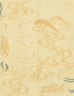 Machine Washable Abstract Chrome Gold Yellow Rug, wshabs3065