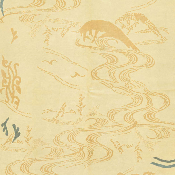 Machine Washable Abstract Chrome Gold Yellow Rug, wshabs3065