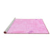 Sideview of Machine Washable Abstract Pink Modern Rug, wshabs3065pnk