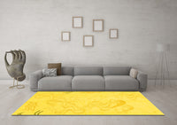 Machine Washable Abstract Yellow Modern Rug, wshabs3065yw