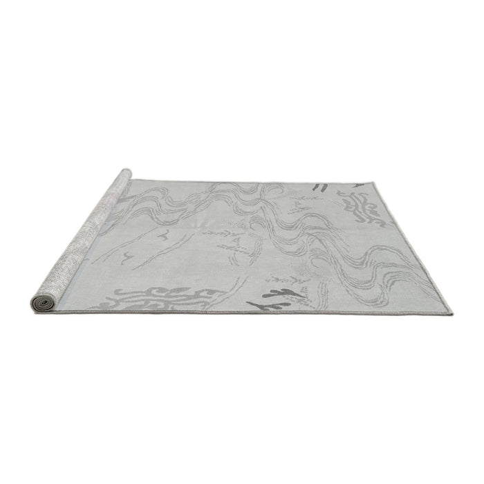 Sideview of Machine Washable Abstract Gray Modern Rug, wshabs3065gry