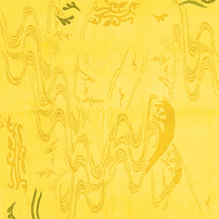 Square Abstract Yellow Modern Rug, abs3065yw