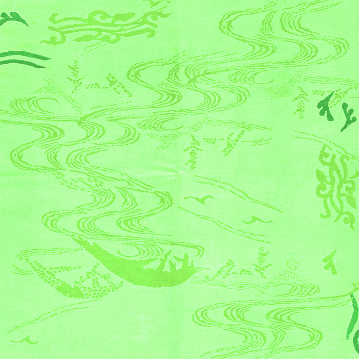 Square Abstract Green Modern Rug, abs3065grn