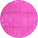 Round Abstract Pink Modern Rug, abs3066pnk