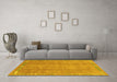 Machine Washable Abstract Yellow Modern Rug in a Living Room, wshabs3066yw