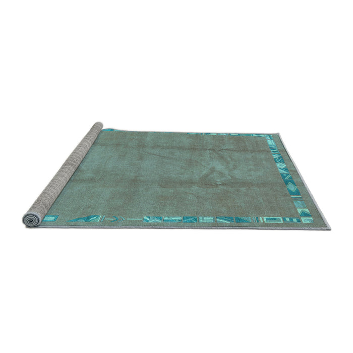Sideview of Machine Washable Abstract Light Blue Modern Rug, wshabs3066lblu