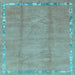 Square Machine Washable Abstract Light Blue Modern Rug, wshabs3066lblu