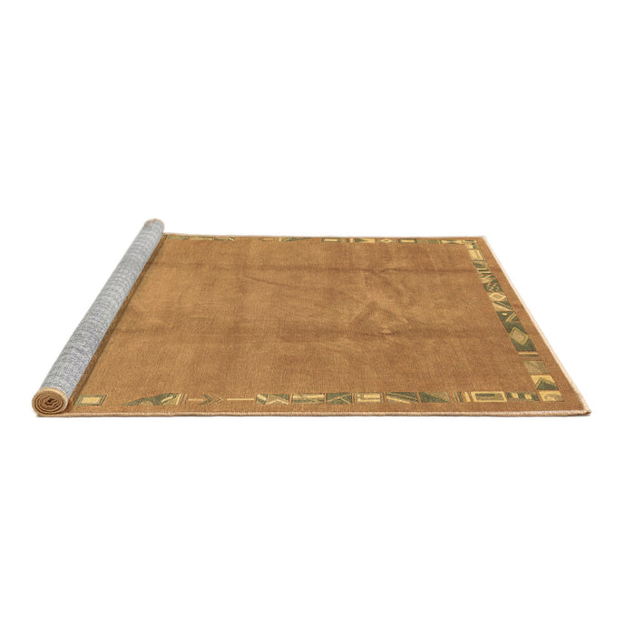 Sideview of Machine Washable Abstract Brown Modern Rug, wshabs3066brn