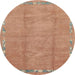 Round Abstract Orange Modern Rug, abs3066