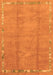 Machine Washable Abstract Orange Modern Area Rugs, wshabs3066org